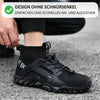Schwarzer Barfußschuh mit elastischem Schaft und Zuglasche für einfaches An- und Ausziehen – schnürsenkelloses Design für hohen Komfort und schnellen Einstieg