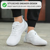 Weiße Barfuß-Sneaker mit sportlich-modernem Design und flacher Sohle – ideal für den Alltag und mühelos kombinierbar.