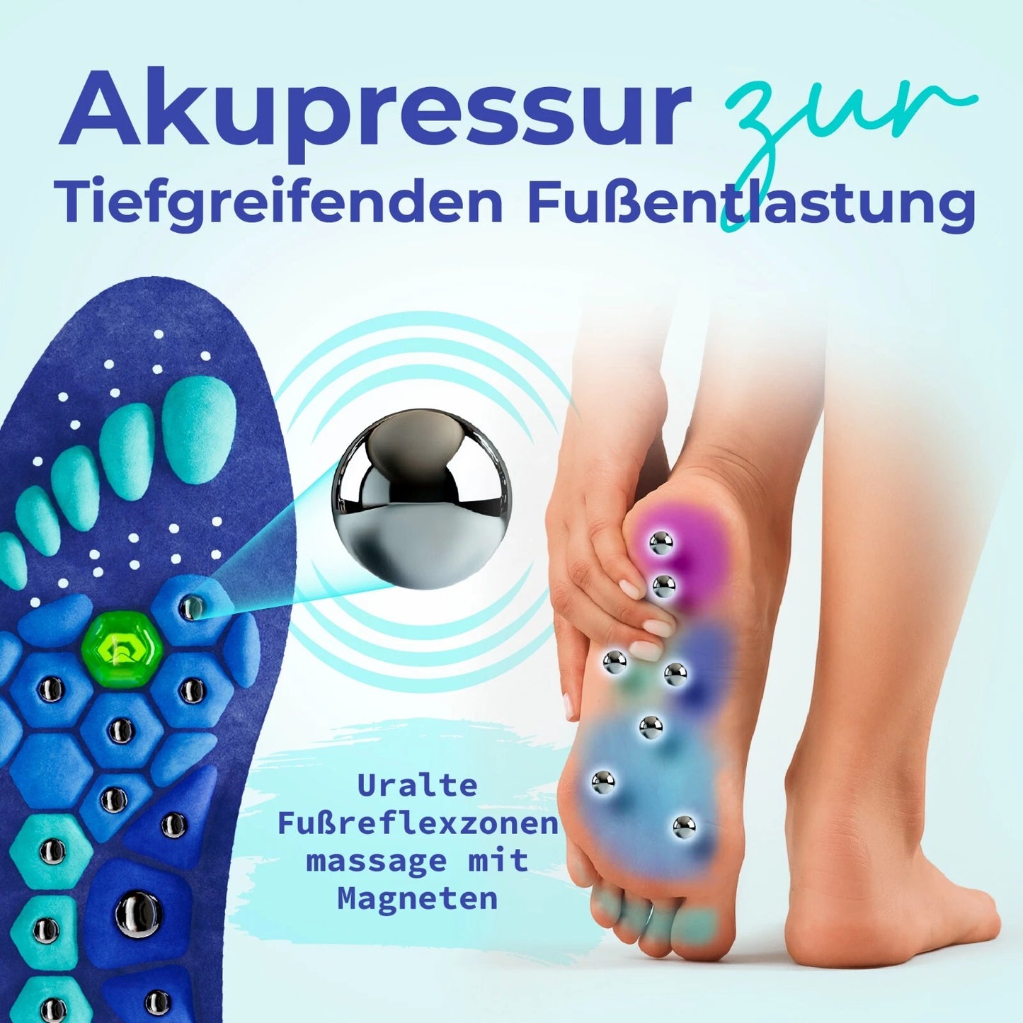 AcupressureSoles – Atmungsaktive Schuheinlagen | Stoßdämpfend, Schweißabsorbierend