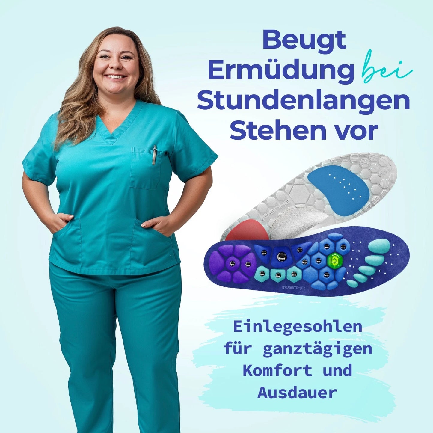 AcupressureSoles – Atmungsaktive Schuheinlagen | Stoßdämpfend, Schweißabsorbierend